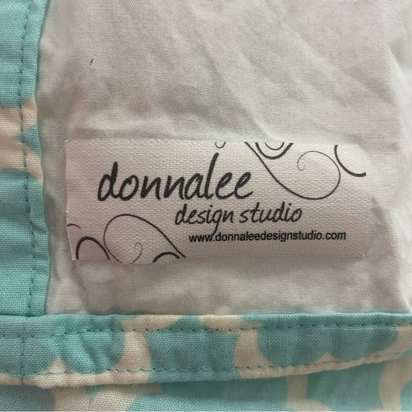 Donna Lee Design Studio Lattice Pocket Rod Curtains 100% Cotton Tiffany Blue - Picture 3 of 3